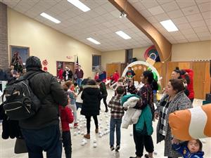 Snowball fight at the 2023 Tree Lighting