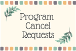 Text Program Cancel Requests on pastel background