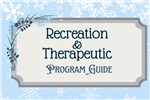 Recreation & Therapeutic Program Guide text on blue background