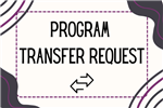 Program Transfer Request in black text with geometric pattern in background. 