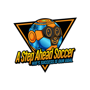 robot soccer ball with words A Step Ahead Soccer Kid's success is our goal