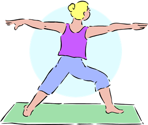 clipart image of woman doing yoga