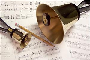 picture of hand bells and music