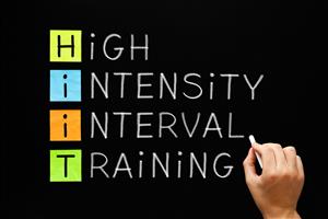 Clipart of High Intensity Interval Training written on chalk board