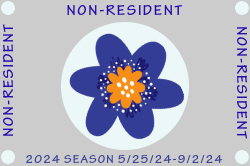 gray background with flower and text for non-resident season mixville pass